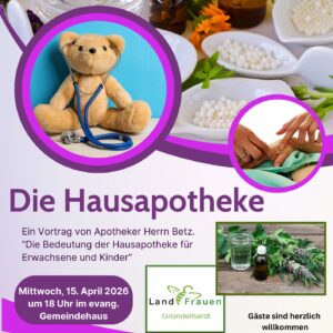 Vortrag „Hauspotheke“ mit Kurt Betz (Kooperation mit den Kindergärten)